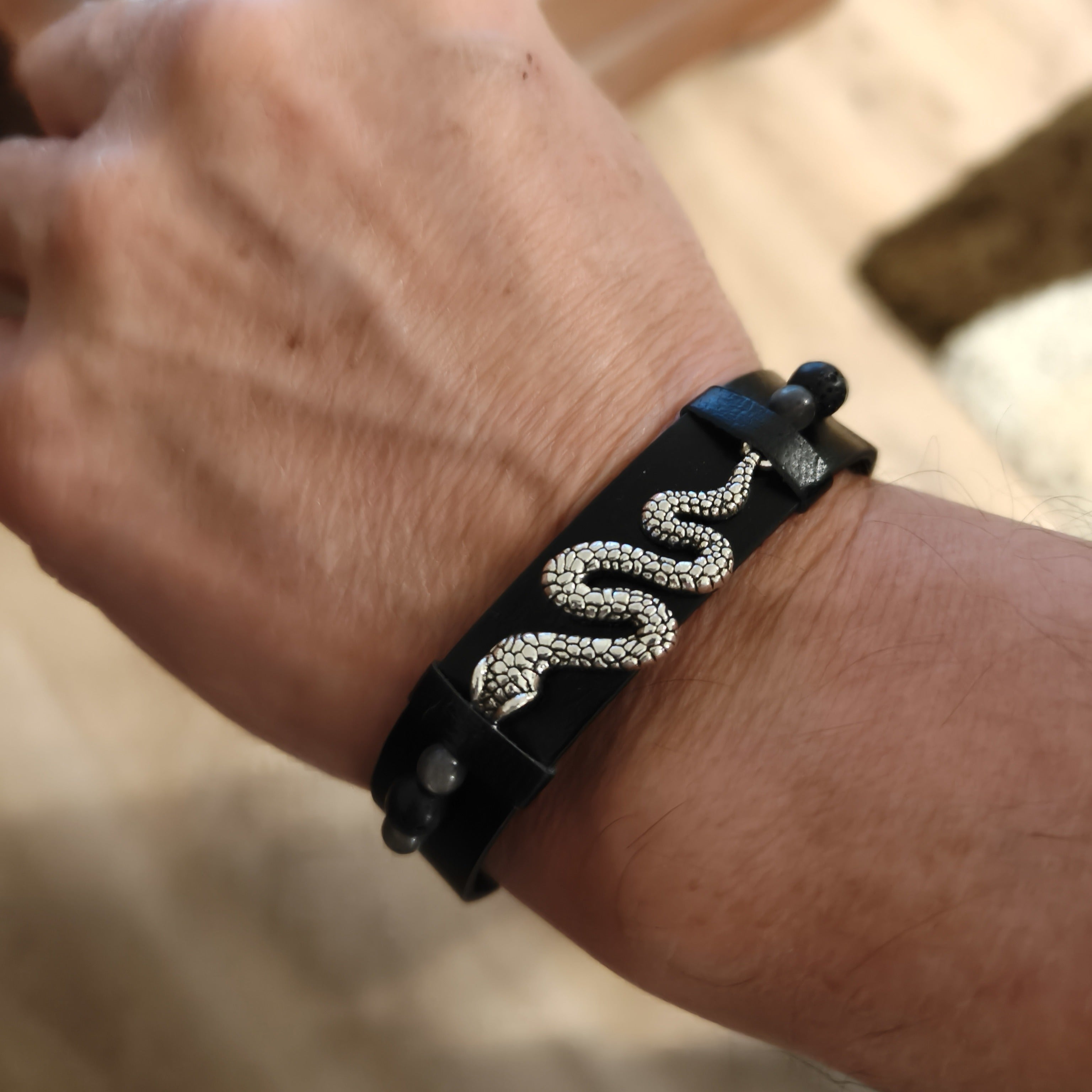 Bransoletka skórzana Wąż