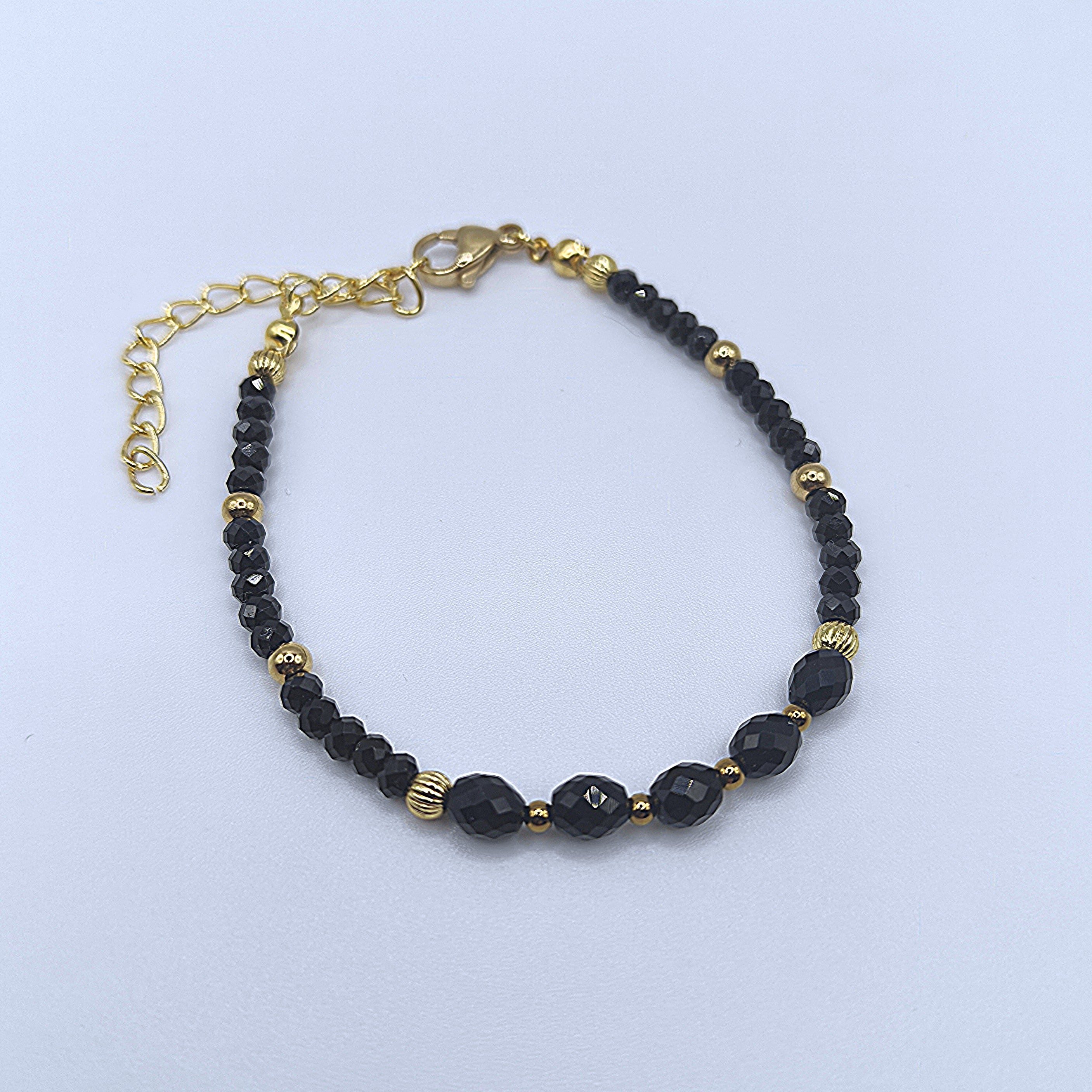 Bransoletka Turmalin&Obsydian