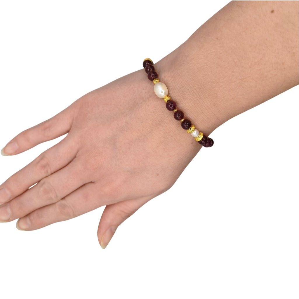 Bransoletka Granat&Perła