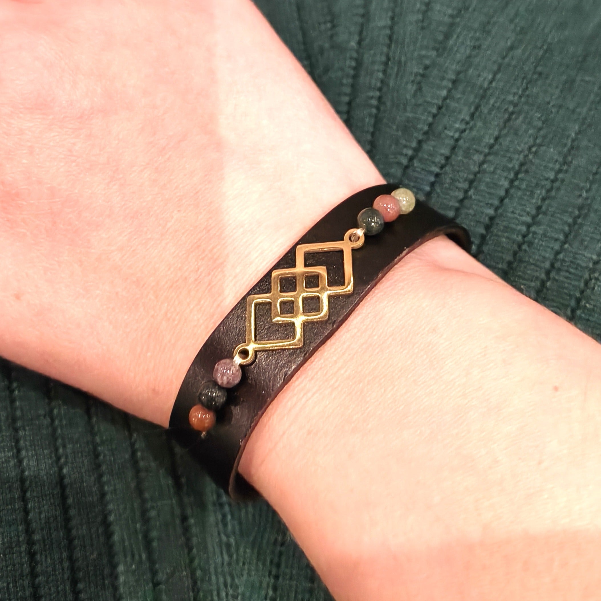 Bransoletka skórzana Mokosz